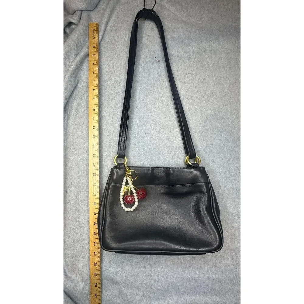 Leather Shoulder Bag Brass Hardware Coach Look Alike